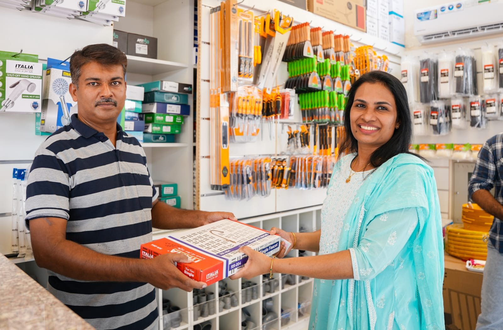 Customer receiving product box